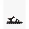 Carvela Comfort Womens Black Pavilion T-bar Flat Leather Sandals In Black