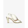 Carvela Comfort Womens Gold Comb Arabella Slingback Metallic-leather Heels In Gold Comb