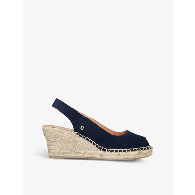 Carvela Comfort Womens Navy Sharon 2 Wedge-heel Leather Espadrilles