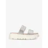 Carvela Comfort Womens Silver Krypton Embellished Leather Sandals In Silver