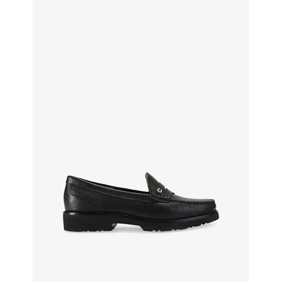 Carvela Comfort Womens Black Alba Branded Leather Loafers
