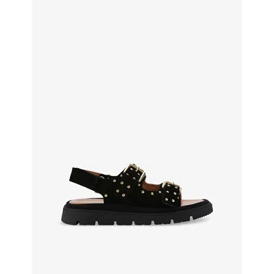 Carvela Comfort Womens Black Cinzia Studded Suede Sandals