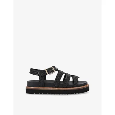 Carvela Comfort Womens  Fortuna Weave Faux-leather Sandals In Black