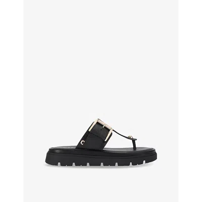 Carvela Comfort Womens Black Pavilion Buckled Leather Sandals