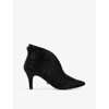 Carvela Comfort Womens  Flute Crystal-embellished Heeled Faux-leather Shoe Boot In Black/comb
