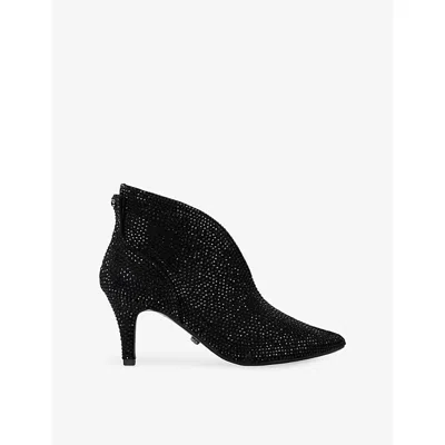 Carvela Comfort Womens Black/comb Flute Heeled Suede Shoe Boots Eur 39 / 6 Uk
