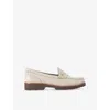 Carvela Comfort Womens  Alba Cut-out Strap Leather Loafers In Bone