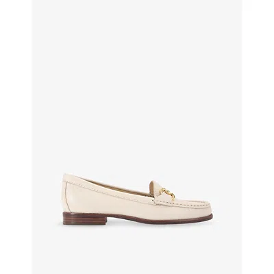 Carvela Comfort Womens Bone Click Wide-fit Leather Loafers Eur 41 / 8 Uk In Multi