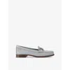 Carvela Comfort Womens Pale Blue Click Chain-embellished Flat Leather Loafers In Pale Blue