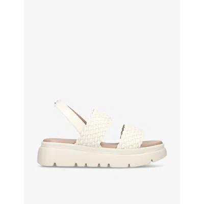 Carvela Comfort Womens White Krypton Woven-strap Leather Sandals