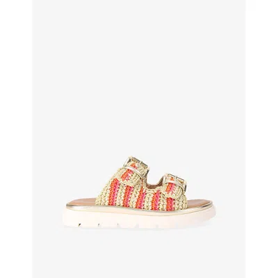 Carvela Comfort Womens Pink Comb Pavilion Crochet Sandals Eur 38/5 Uk