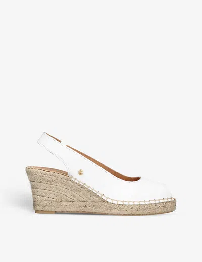 Carvela Comfort Womens White Sharan 2 Wedge-heel Leather Espadrilles