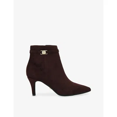 Carvela Comfort Womens Dark Brown Flute Coin Suede Shoe Boots Eur 37 / 4 Uk