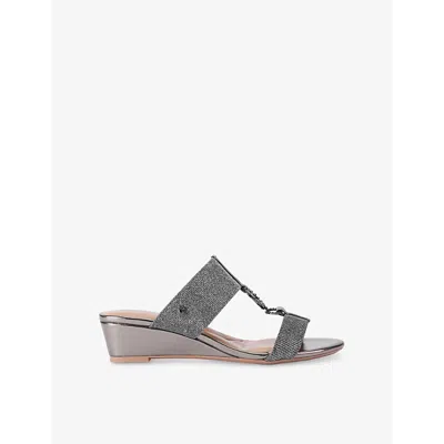 Carvela Comfort Womens Gunmetal Arletta Mid Wedge Woven Heels