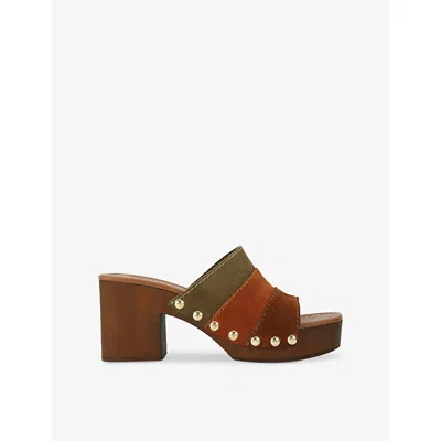 Carvela Comfort Womens  Settanta Suede Platform Heeled Mules