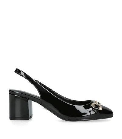 Carvela Patent Leather Poise Slingback Pumps In Black