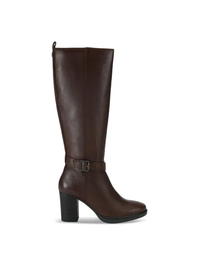 Carvela Silver Knee High Boot In Dark Brown