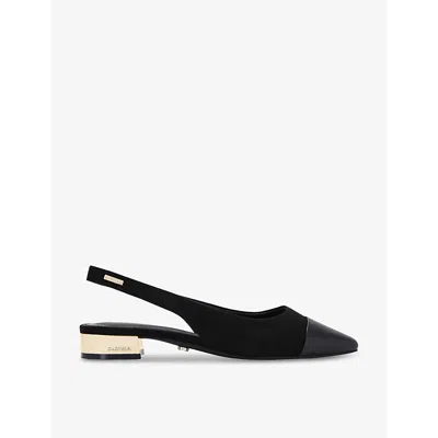 Carvela Womens Black Amelia Sling-back Faux-leather Pumps