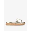 CARVELA CARVELA WOMEN'S GOLD CLOUD METALLIC FAUX-LEATHER MULES