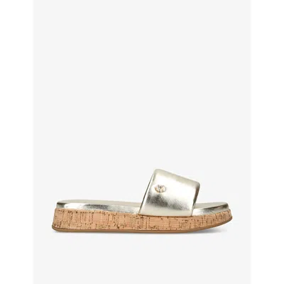 Carvela Womens Gold Cloud Metallic Faux-leather Mules