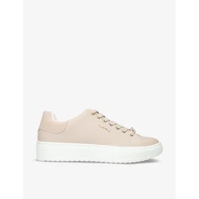 Carvela Womens Taupe Dream 2 Logo-badge Faux-leather Low-top Trainers