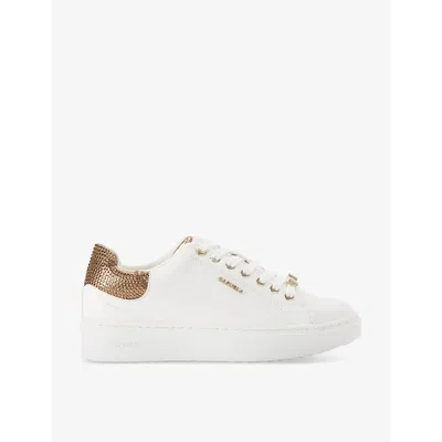 Carvela Dream 2 Logo-badge Faux-leather Low-top Trainers In White/comb