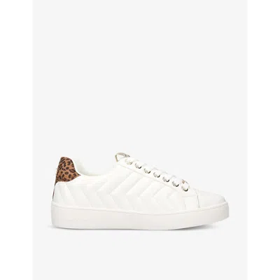 Carvela Joyful Quilted Faux-leather Low-top Trainers In White/comb