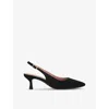 Carvela Womens  Allegra Slingback Heeled Suede Pumps In Black