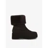 Carvela Womens  Apres Wedge-heel Suede Ankle Boots In Dark Brown