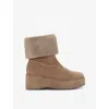 Carvela Womens  Apres Wedge-heel Suede Ankle Boots In Taupe