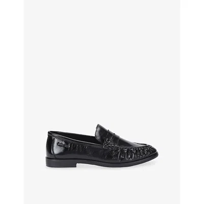 Carvela Womens Barletta Flat Leather Loafers Black Eur 36 / 3 Uk