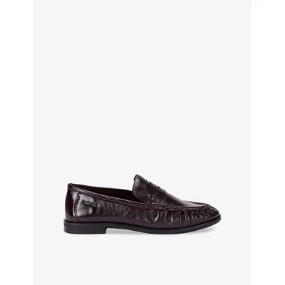 Carvela Womens Barletta Leather Loafers Wine Eur 37 / 4 Uk In Brown