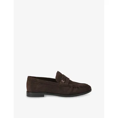 Carvela Womens Barletta Suede Leather Loafers Dark Brown Eur 36 / 3 Uk