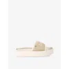 Carvela Womens Beige Sorrento Flatform Faux-leather Slider Sandals In Beige