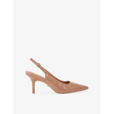 Carvela Womens Beige Spirit Faux-leather Slingbacks Eur 38/5 Uk In Brown