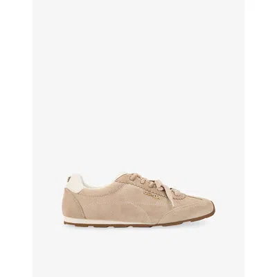 Carvela Womens Beige Tivoli Suede Trainers Eur 39 / 6 Uk In Multi