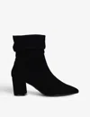 Carvela Admire Slouchy Pointed-toe Suede Ankle Boots In Black