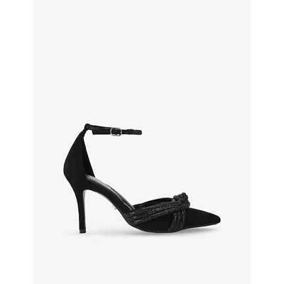 Carvela Womens  Arielle Crystal-knot Woven Court Heels In Black