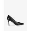 Carvela Womens Black Corletta Faux-leather Heeled Courts Eur 38/5 Uk In Black