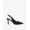 Carvela Womens Corletta Slingback Logo-embellished Woven Heeled Courts Blac In Black