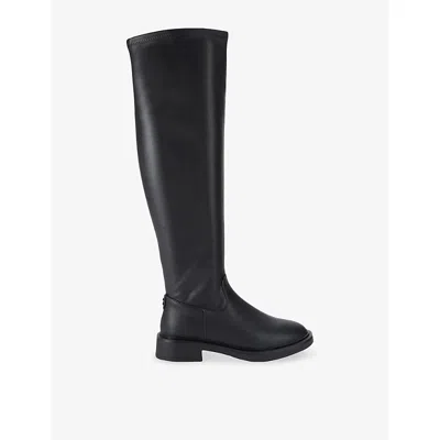 Carvela Womens Black Faenza Leather Over-the-knee Boots Eur 38/5 Uk In Multi