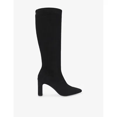 Carvela Womens Black Formello Faux-suede Heeled High-leg Boots Eur 42/ 9 Uk