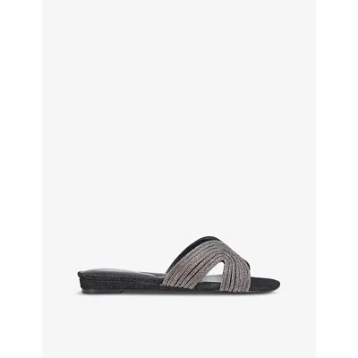 Carvela Womens Black Gala Backless Crystal-embellished Mules