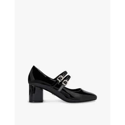 Carvela Womens  Harper Double-strap Patent-leather Heeled Courts In Black