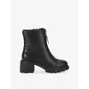 Carvela Womens Black Ignite Zip Heeled Leather Ankle Boots Eur 37 / 4 Uk In Black