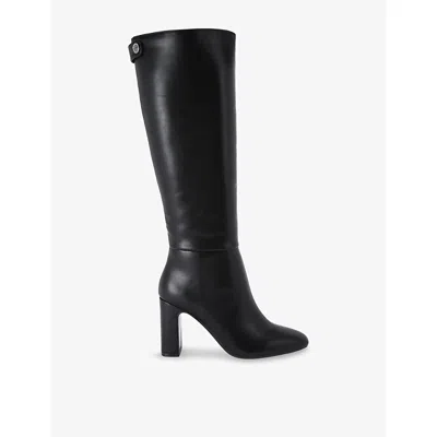 CARVELA WOMENS JACKPOT WIDE-FIT FAUX-LEATHER HEELED KNEE-HIGH BOOTS BLACK EUR 36 / 3 UK