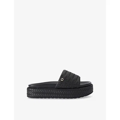 Carvela Womens  Lucca Faux-leather Flatform Sandals In Black
