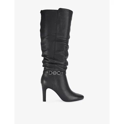 Carvela Womens Black Mariella Leather Knee-high Boots Eur 39 / 6 Uk