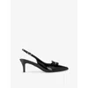Carvela Womens Black Moda Patent-leather Heeled Slingbacks Eur 37 / 4 Uk In Black