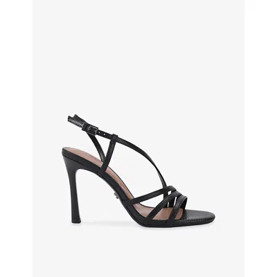 Carvela Womens Black Paparazza Heeled Faux-leather Sandals Eur 38/5 Uk